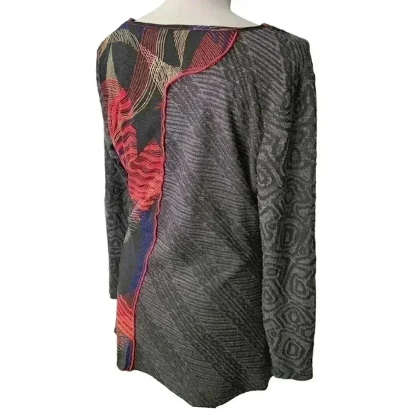 Minkas Stevie Nicks Women L Boho Witchy Sheer Patchwork Blouse - Picture 10 of 12